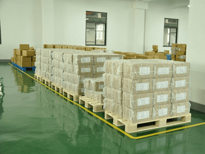 Packed magnet shipments staged in the warehouse